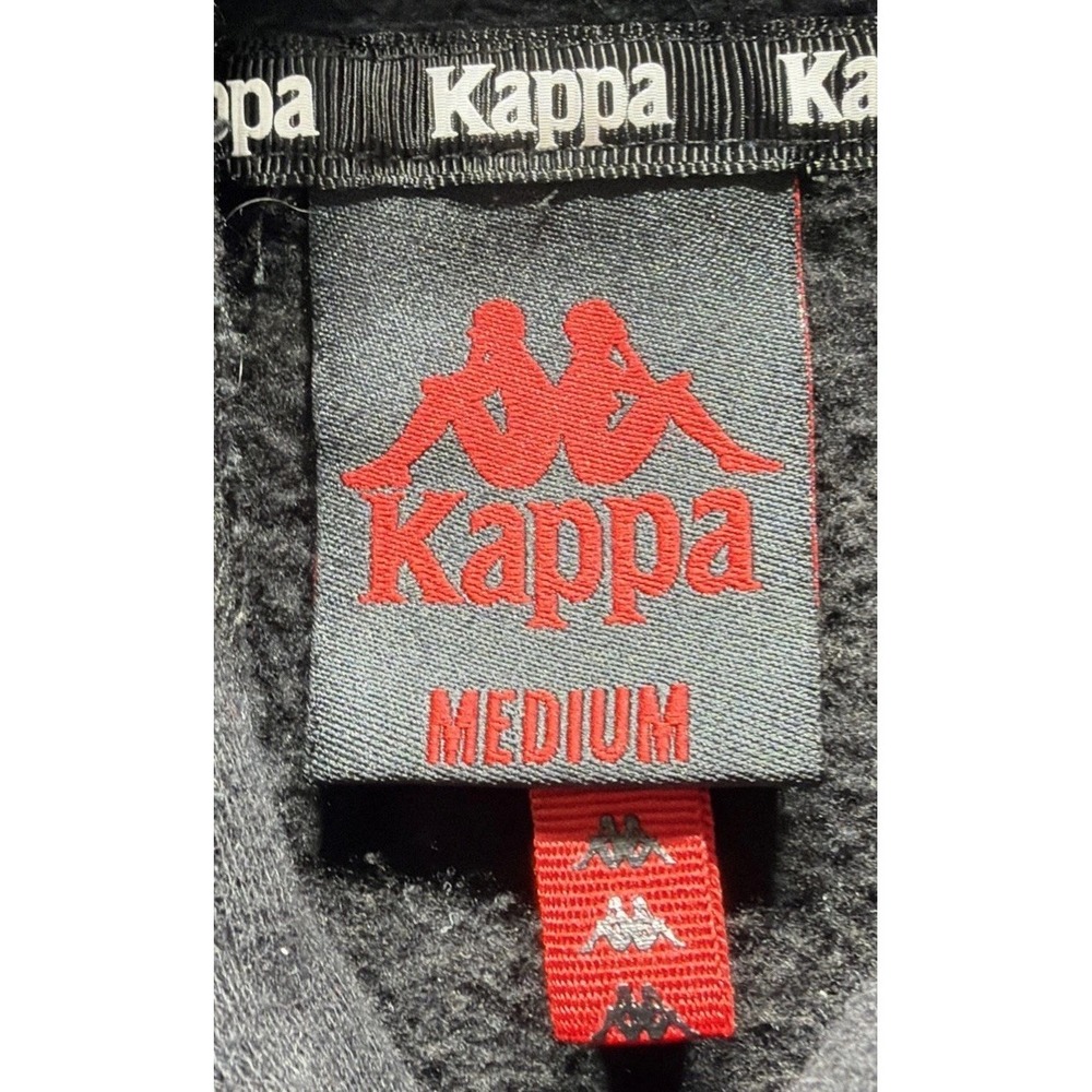 Kappa Pullover Hoodie Sweatshirt w/Embossed Chest Logo Black Sz. Medium - Picture 6 of 11